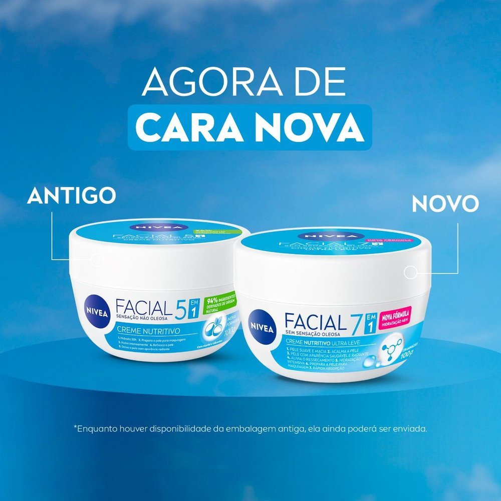 Detalhes do NIVEA Creme Facial Nutritivo Ultraleve 5 em 1 100g