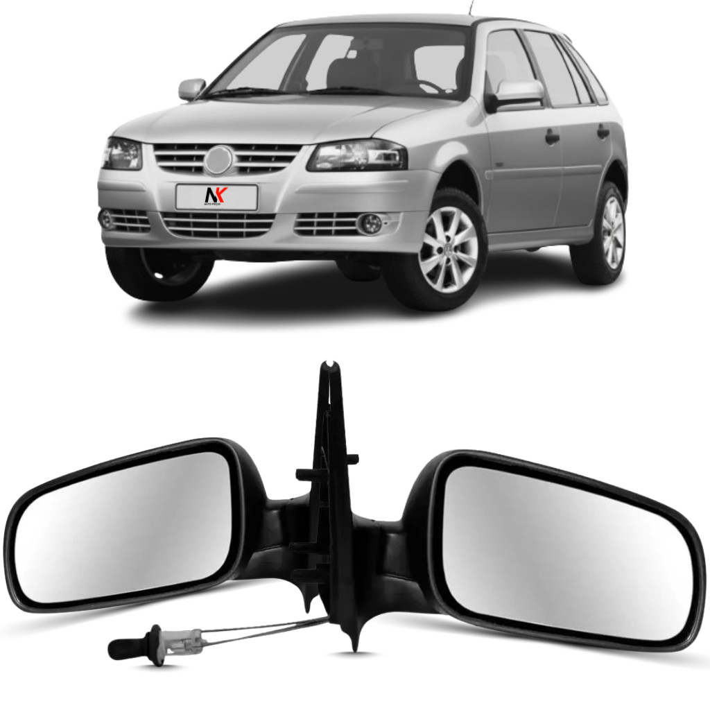 Par/Un Retrovisor Manual Gol Parati Saveiro G3 2000 á 2013 4 Portas Com Controle