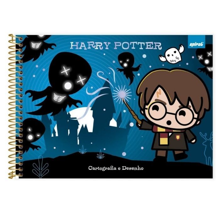 Harry Potter Caderno Cartografia e Desenho Capa Dura 48fls Spiral