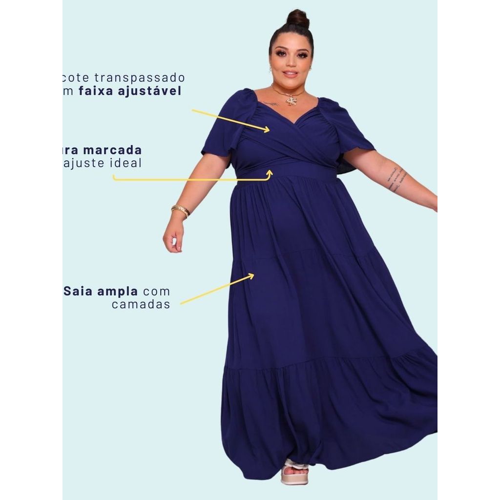 Vestido Longo Plus Size Extra Grande Confortável Elegante Soltinho Gestante Madrinha Noivado Rosa