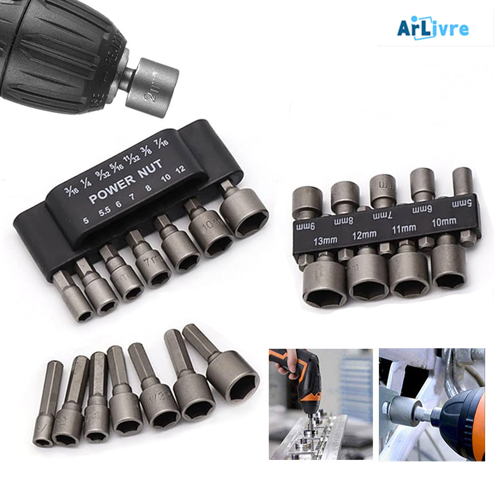 Kit de Bits Soquetes Canhão 5 a 13mm - Multifuncional Profissional para Ferramentas Manuais