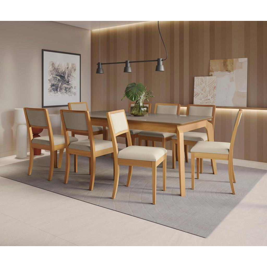 Conjunto Sala de Jantar Madeira Maciça 8 Cadeiras Kappesberg em Oferta na Shopee