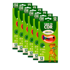 Kit 10 Caixas Lápis 12 Cores Resinas Sextavado Flex Ecológico Leo&Leo Leonora - 4220