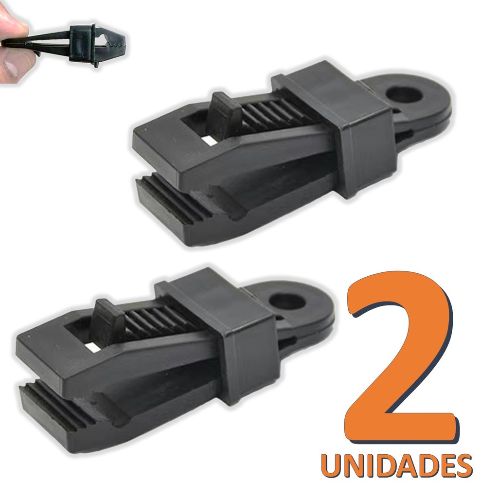 Kit 2 Clipes pregador Garra plástica jacaré para lonas e tendas (MOD200255) em Oferta na Shopee