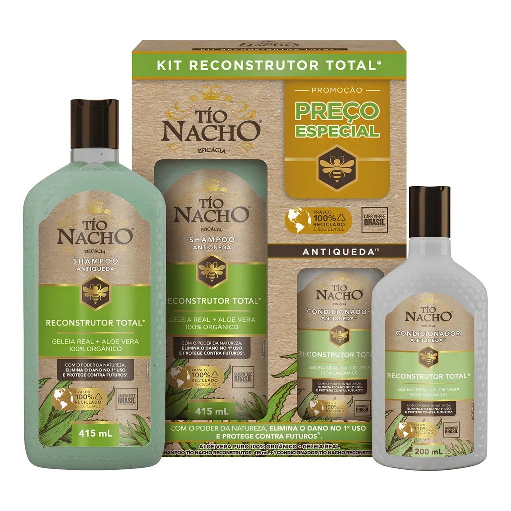 Kit Promoção Tio Nacho Antiqueda Shampoo 415ml+ Condicionador 200ml