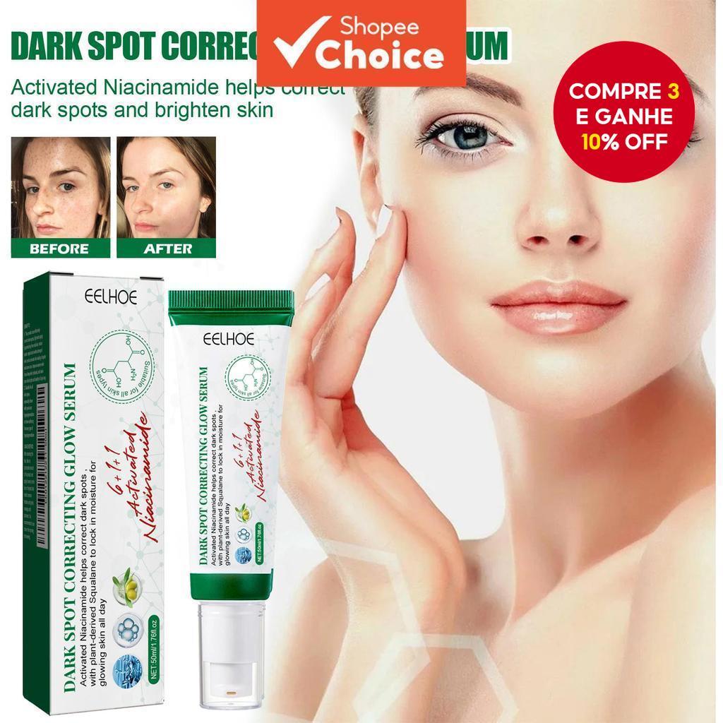 Eelhoe Dark Spot Correcting Glow Serum Para o Rosto Clareia Manchas Nutre a Pele Facial Hidrata Ilumina a Pele Essência em Oferta na Shopee