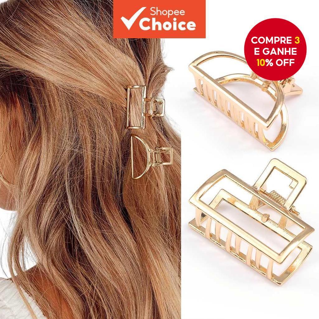 Grampo De Cabelo Cor Dourada Mini Clipes De Garra Antiderrapantes 2 Peças Acessórios Para Mulheres E Meninas em Oferta na Shopee