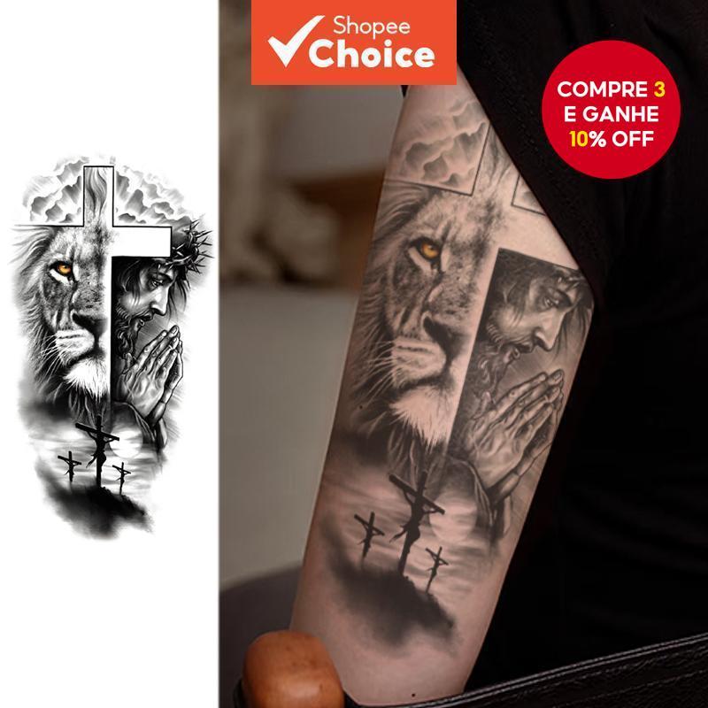 Tatuagem Temporária Impermeável Da Redenção Do Rei Leão Para Homens Mulheres Braço Praia Tinta Falsa