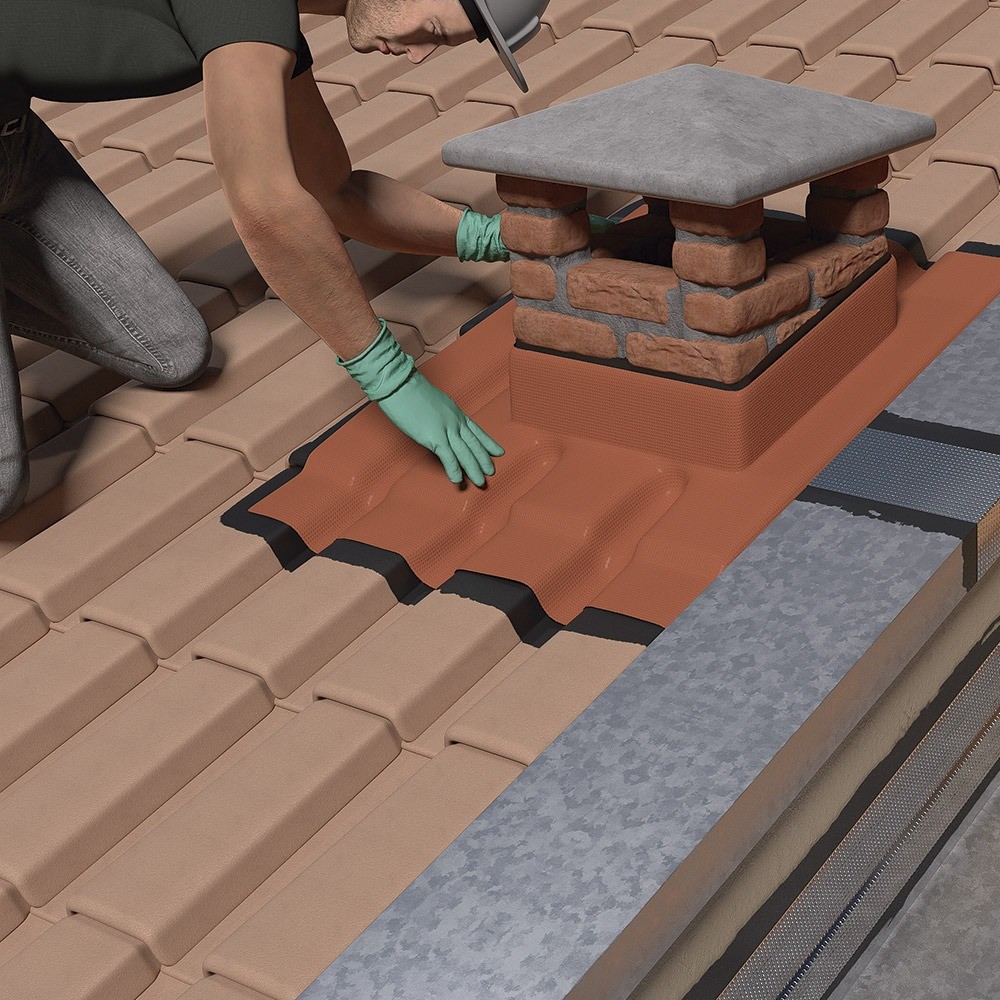 Detalhes do Fita manta asfáltica auto adesiva terracota multiuso 90cm x 10m Vedatudo Dryko