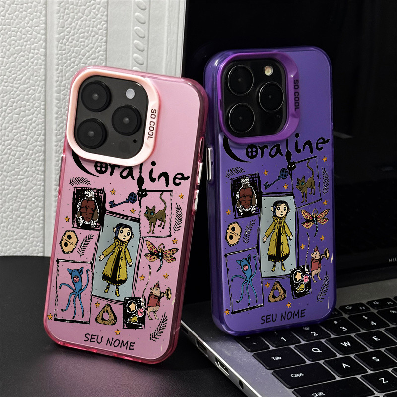 Capinha de personalizada Coraline para Samsung A05 A10 A10S A11 A12 A13 A14 A15 A20 A30 A23 A32 A34 A35 A50 A52