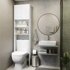 Armário Banheiro para Vaso Sanitário 2 Portas Branco