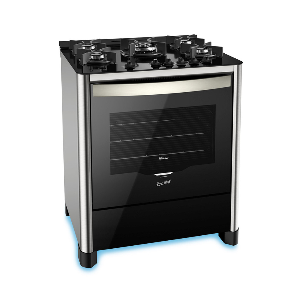 Fogão de Piso Fischer 5Q TC Gran Cheff Gás com Dourador em Oferta na Shopee