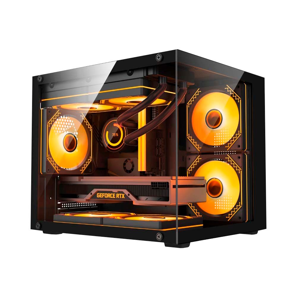 GABINETE GAMER DUEX AQUARIO, MID-TOWER, LATERAL E FRONTAL DE VIDRO, PRETO, SEM FAN - DXGA325BK em Oferta na Shopee