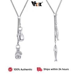 Vnox Masculino 316 Aço Inoxidável Luva De Boxe Charme Pingente Colar Tira Peixe Gota Para Delicada Praia Jóias