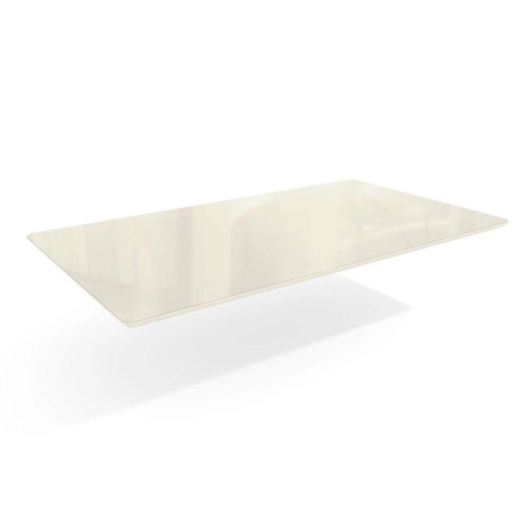 Tampo Mesa Sala de Jantar Madeirado c/Vidro TA26 Retangular 90x160cm Off White - Kappesberg