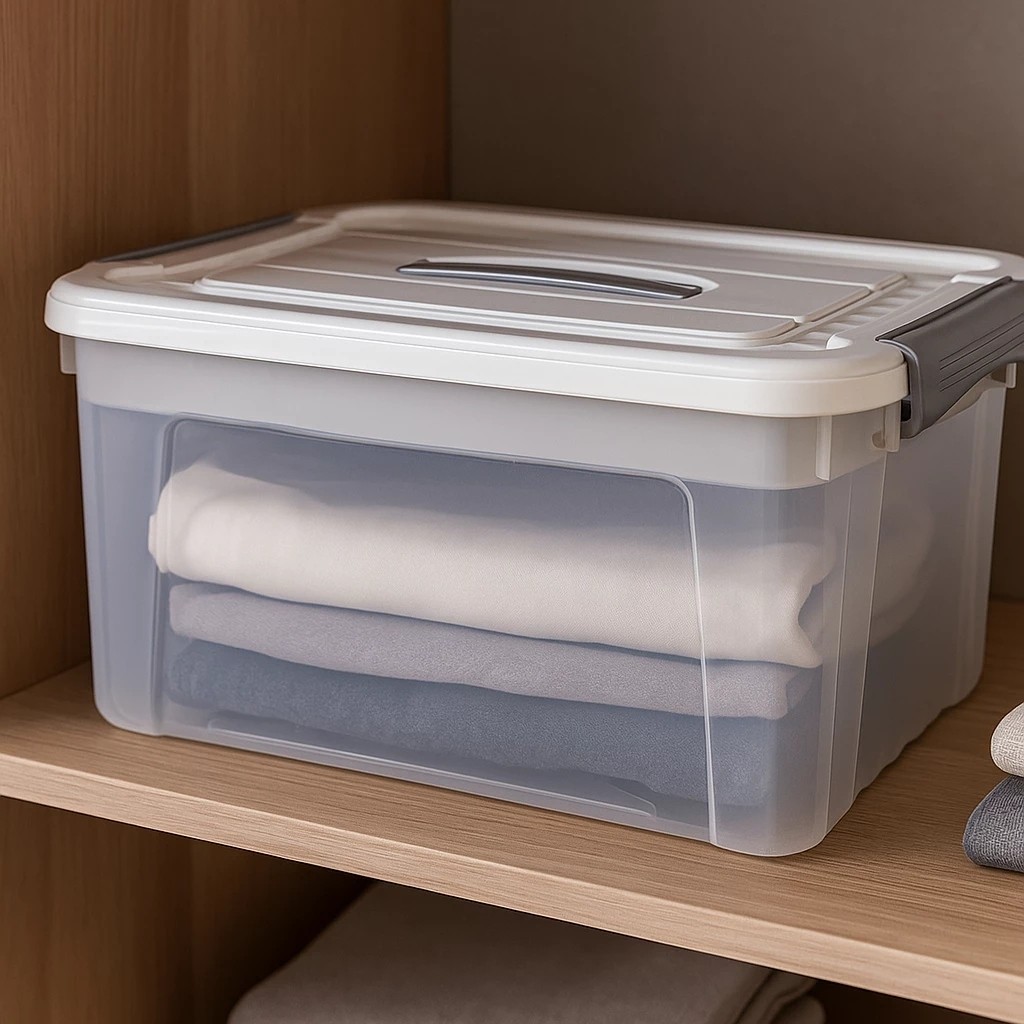 Organizador Plástico Cesto com Tampa 3L, 15L e 20L Roupas Brinquedos Prático Banheiro Cozinha Achadinhos Shopee