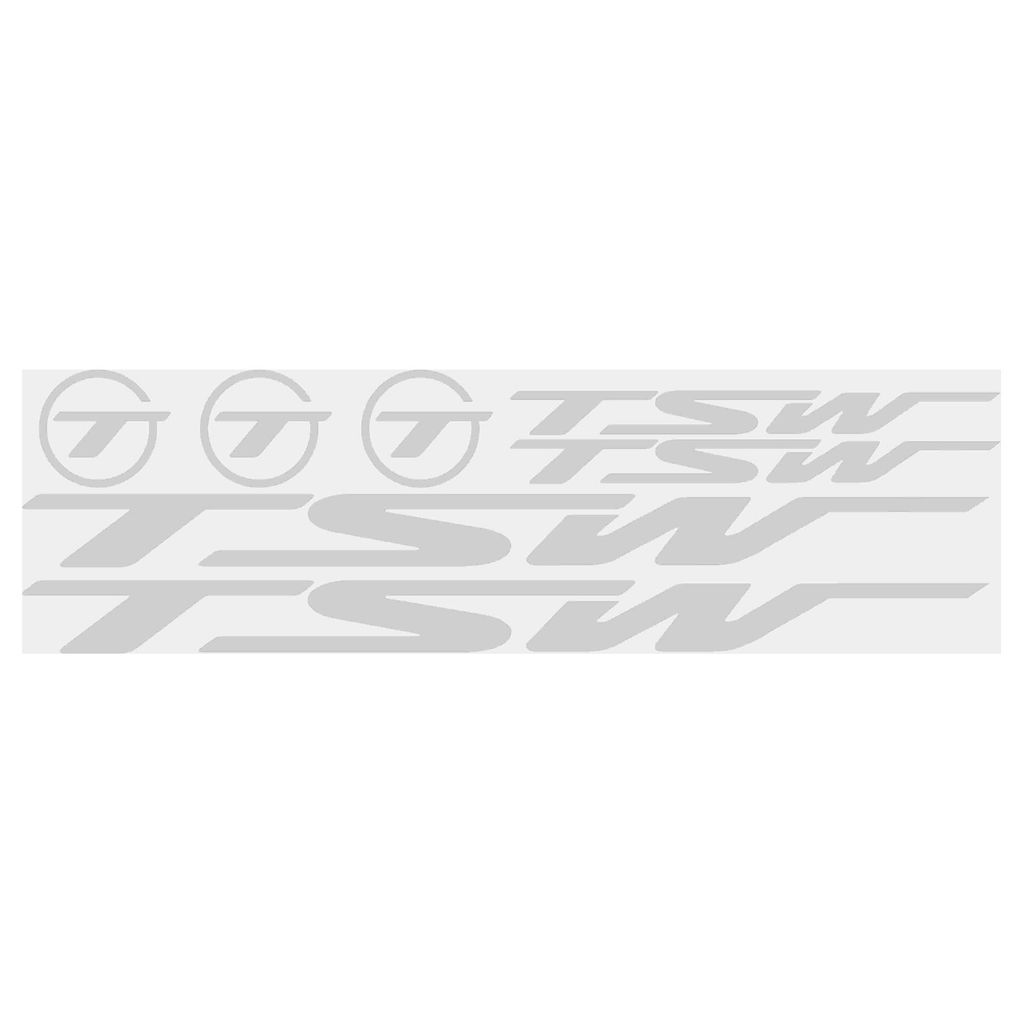 Kit 7 Adesivos Plotter de Quadro Compatível Bicicleta TSW Em Vinil Premium Branco
