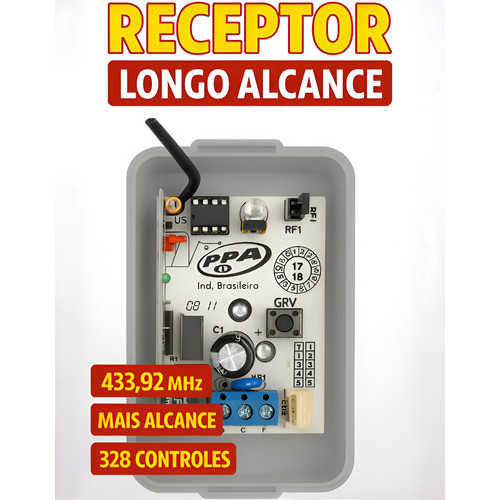 Receptor De Longo Alcance  Para Controle  Motor Portão Eletrônico PPA