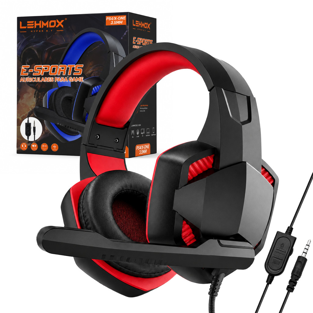 Headset Gamer com Fio P2 3,5mm Microfone Ajustável Driver 40mm Lehmox