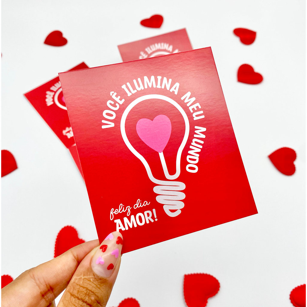 10un Postal  "Ilumina"  Vermelho - Coleção Dia dos Namorados