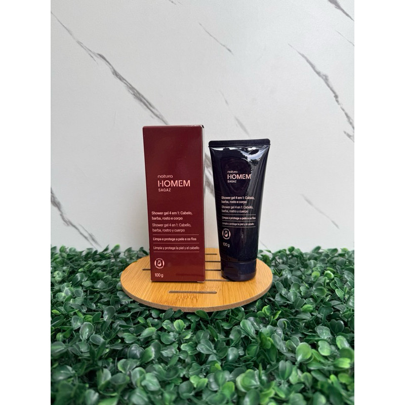 Shower gel 4 em 1:cabelo,corpo,barba e rosto Natura homem sagaz 100g