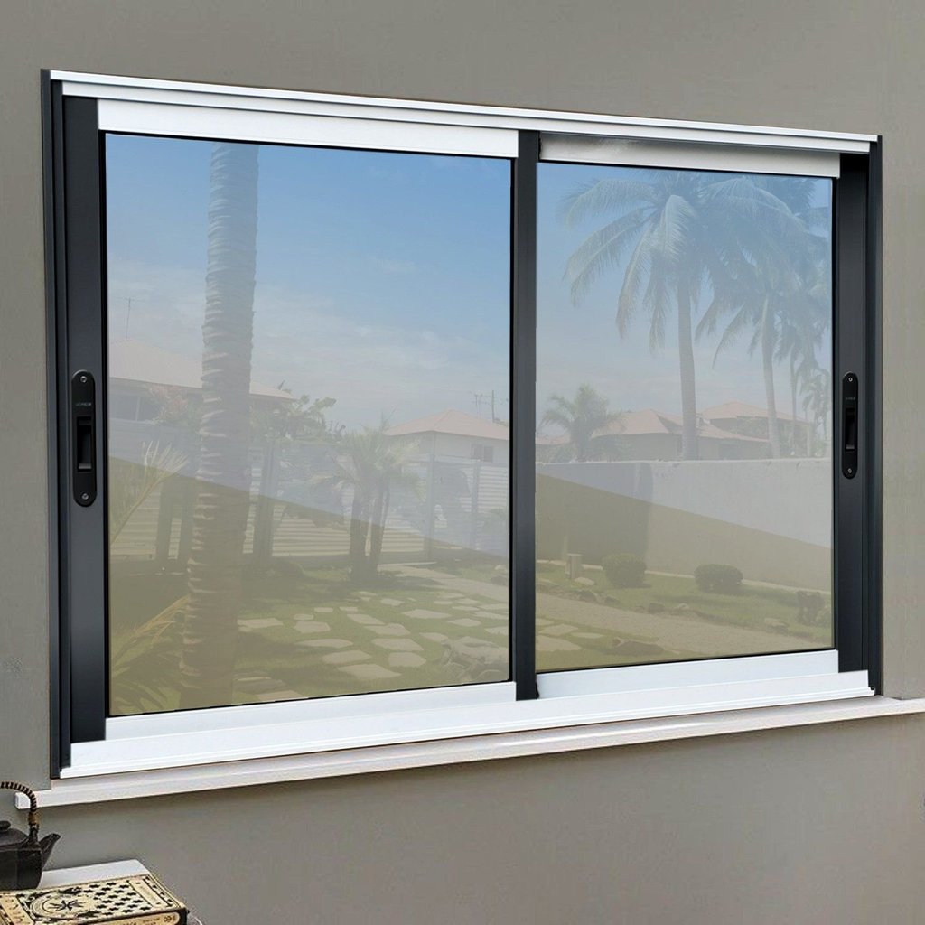 Janela Elite 2 Folhas Moveis 120 X 120 Vidro Reflex Preto