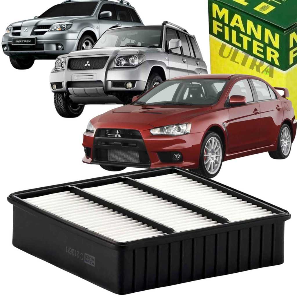 Filtro Ar Mitsubishi Pajero TR4 2.0 / Lancer 2.0 / Airtrek 2.0 2.4 / Io 1.8 (Mann-Filter C2136/1)
