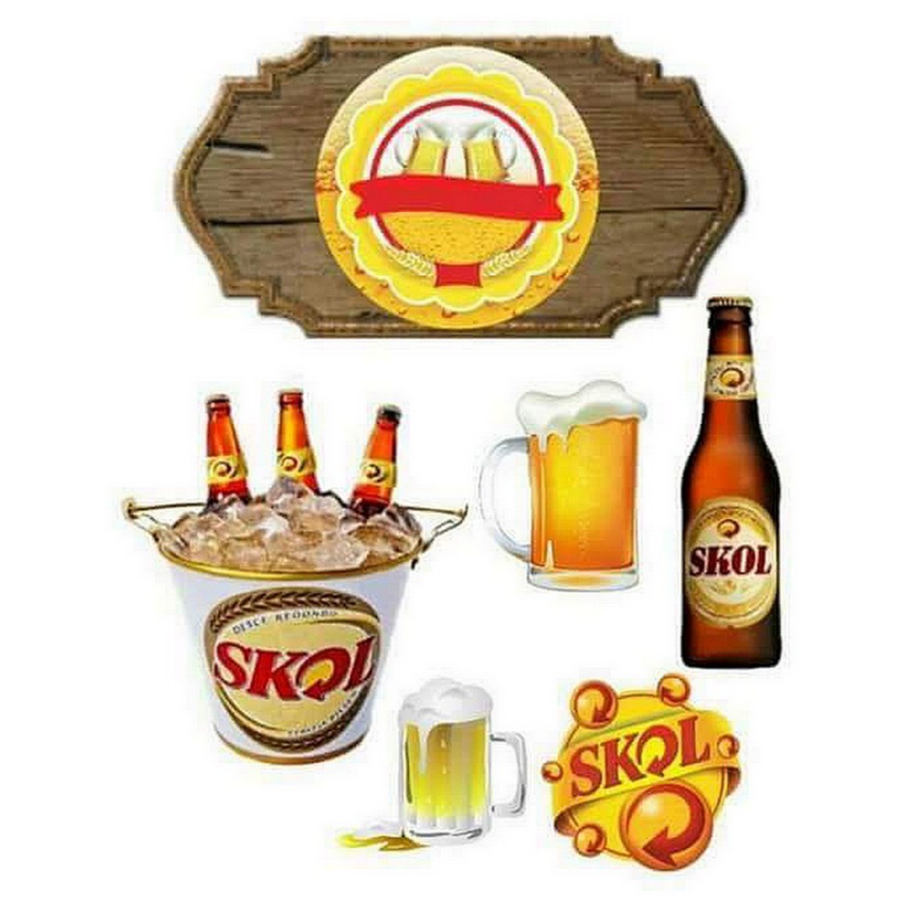 Topo Topper de Bolo Boteco Cerveja Bar Adulto Personalizado Nome Idade 18 Skol
