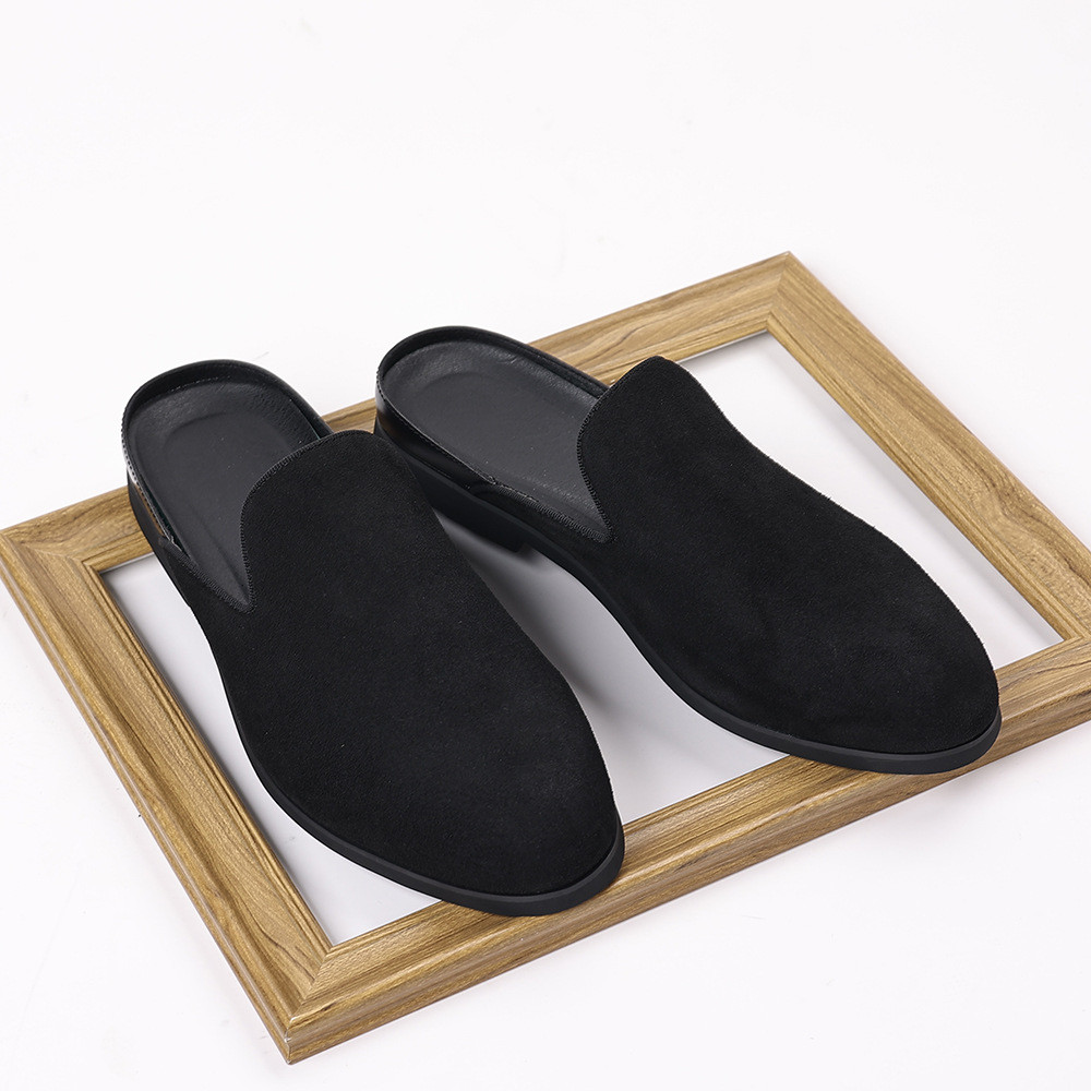 Estritamente selecionado masculino sem salto meia chinelos masculino 2025 verão mocassins de couro Nubuck masculino desl