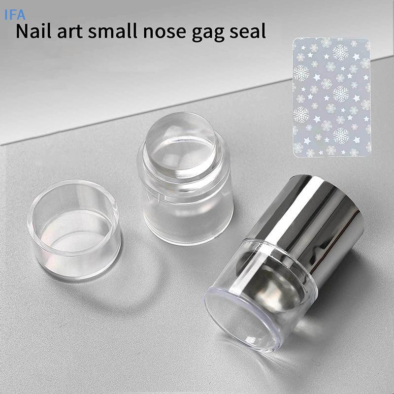 Carimbo De Unha De Silicone Gelatinoso , Com Raspador , Modelos De Unhas Transparentes Para Estampagem De Esmalte , Ferr