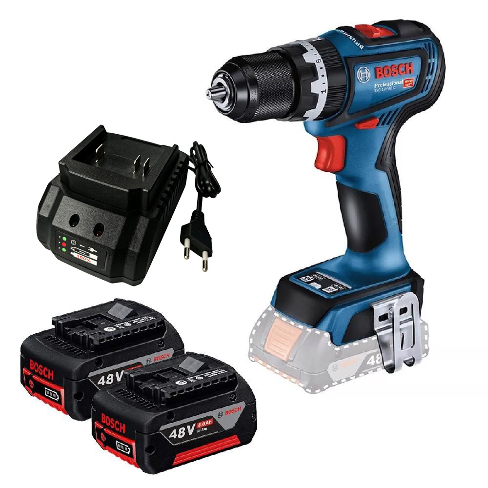Furadeira de parafuso profissional GSB 6-115 48v 1900 rpm Furadeira de impacto Bosch 2 baterias