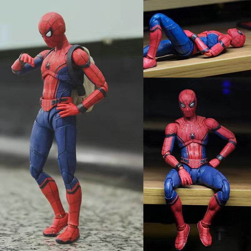 Figura de Ação Articulada em PVC do Homem-Aranha da Marvel Avengers Homecoming, 15cm, SHF S0TX