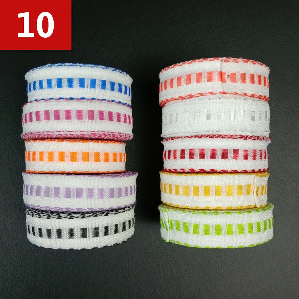 Kit de 10 e 5 unidades Rolos Passa Fita Falso 10m Cada - Cores Sortidas / Variadas para artesanato