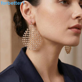 Brincos De Cristal De Strass FORBETTER , Grandes De Lágrima Banhados Boho Pendurados , Design Multicamadas