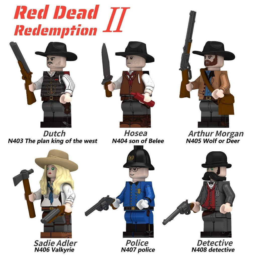 Red Dead Redemption 2 Rockstar Games Arthur Morgan Figura de Blocos de Montar Brinquedo DIY para Crianças 7JVF