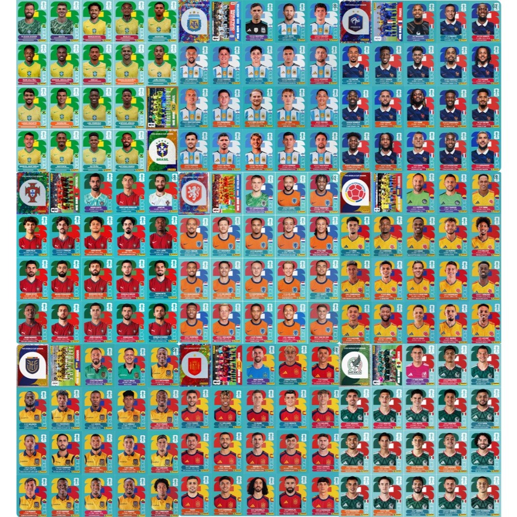 Kit Figurinhas Copa do Mundo 2026 ( 6 )Seleções Completas impressão não cortadas