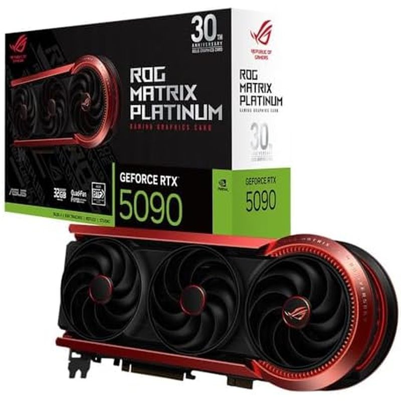 Placa Gráfica Para Jogos ASUS ROG Matrix Platinum GeForce RTX 5090 OC 30o Aniversário Edition , 32 Gb GDDR7 , PCIe 5.0 ,