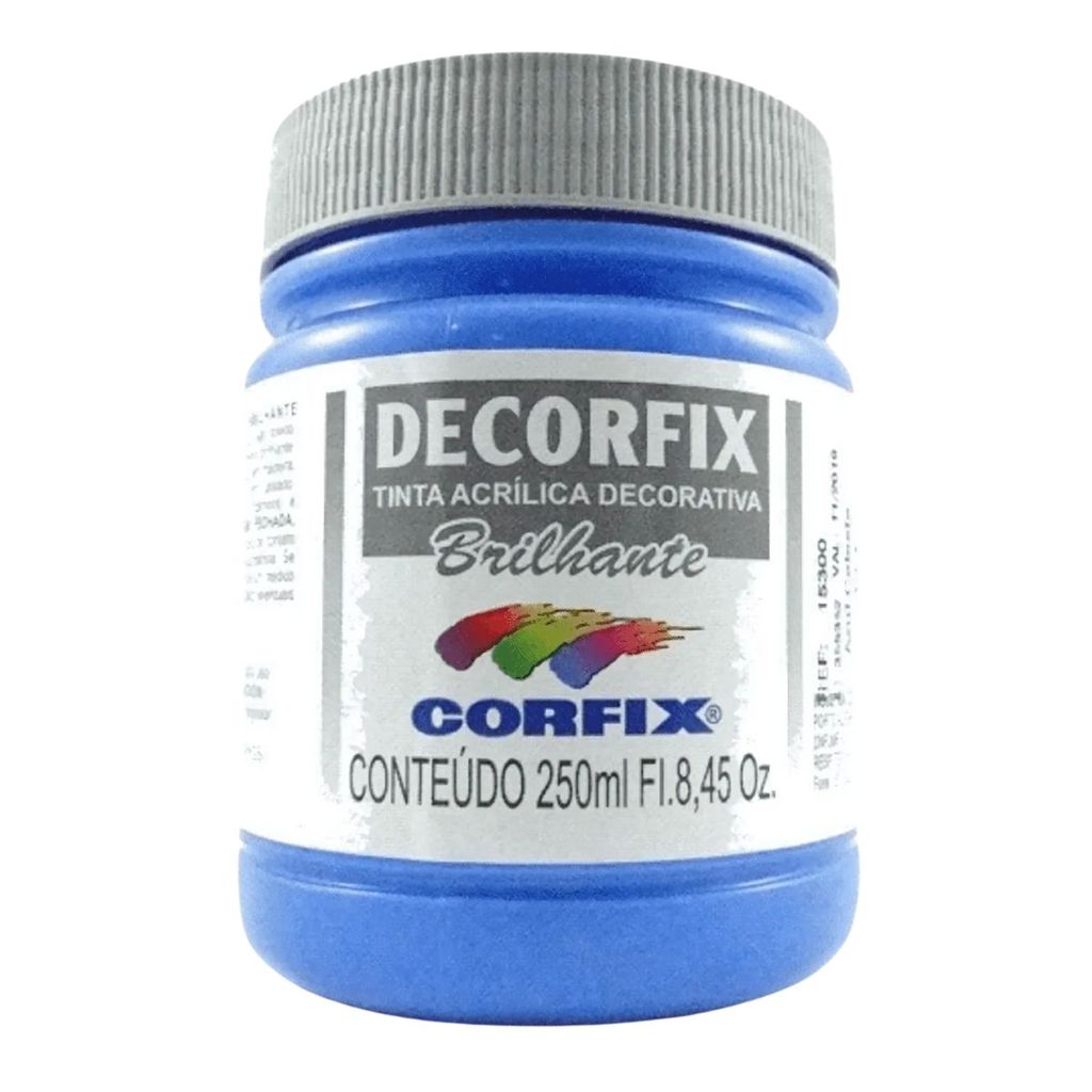 Tinta Acrilica Decorfix Brilhante 250ml 323 Azul Celeste