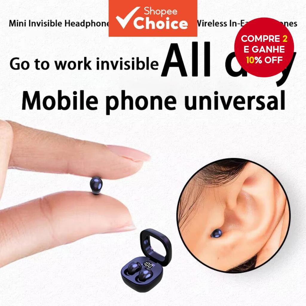 SK19 Fones de Ouvido Bluetooth 5.3 Intra-auriculares Verdadeiros Cancelamento de Ruído HiFi para Dormir em Oferta na Shopee