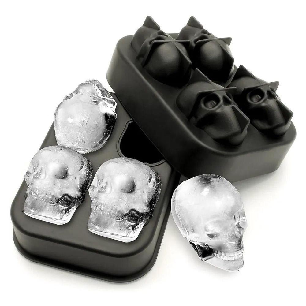 Forma de Gelo Caveira 3D Silicone Molde Crânio Esfera Drinks