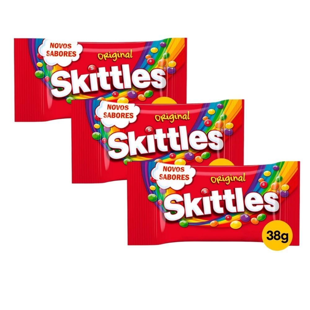 Kit 3 Bala Skittles Original 38g