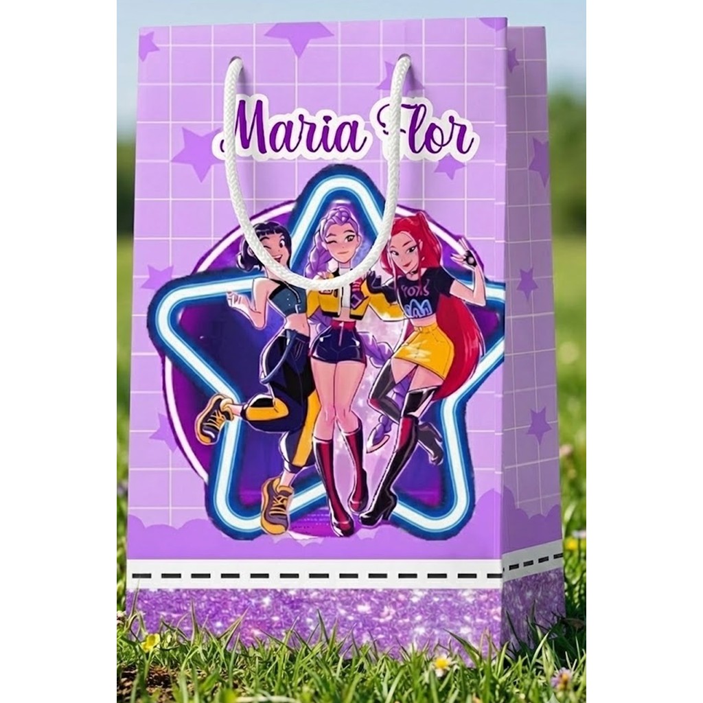 SACOLINHAS PERSONALIZADAS PEGUE E MONTE para Festas Mimos Lembrancinhas Aniversários GUERREIRAS KPOP