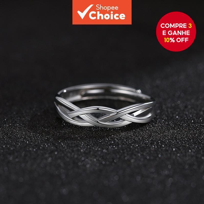 Anel De Prata Ajustável De 1 Unidade-Faixa De Aço Inoxidável Minimalista Para Mulheres , Joias De Design Simples E em Oferta na Shopee