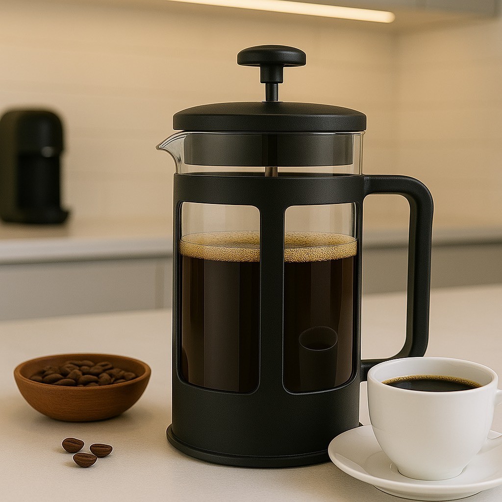 Cafeteira Prensa Francesa Vidro 350ml Versátil Para Café e Chá Capuccino Cremoso Casa Coffe