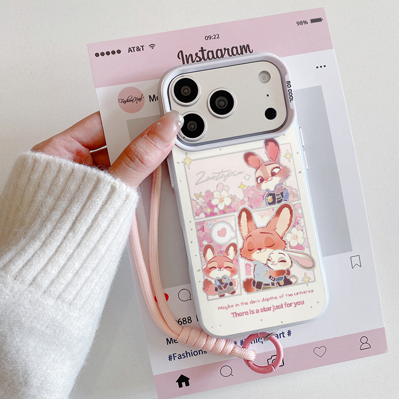 Capa de celular da raposa coelho com iPhone 17 16 15 14 13 12 11 PRO MAX XS XR 7 8PLUS SE AIR casca macia