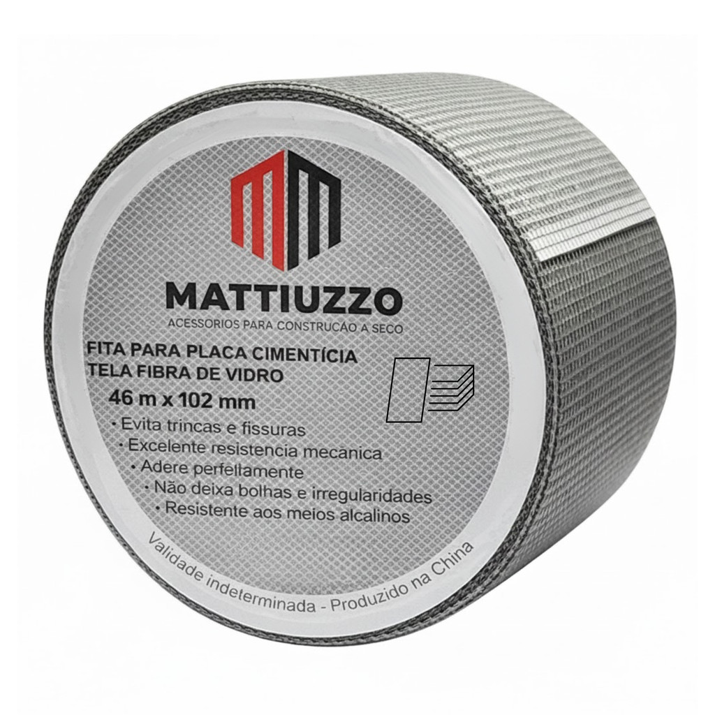 Fita Telada Placa Cimentícia Fibra De Vidro 102mm X 46m em Oferta na Shopee