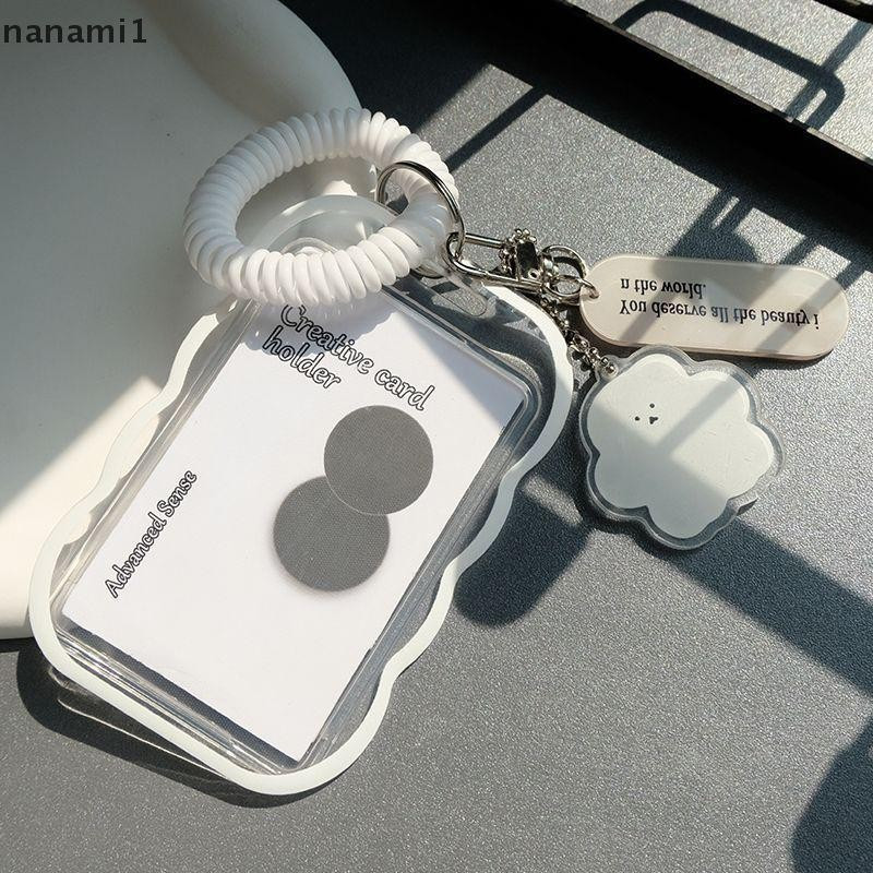 nanami1 Simplicidade INS Porta-Cartões Fotográficos Transparente Design Idol Photo Sleeve Anti Lost Balloon Dog Keychain