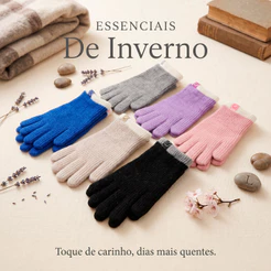 Luva Feminina Adulta Touch Screen Inverno para Celular Quentinha