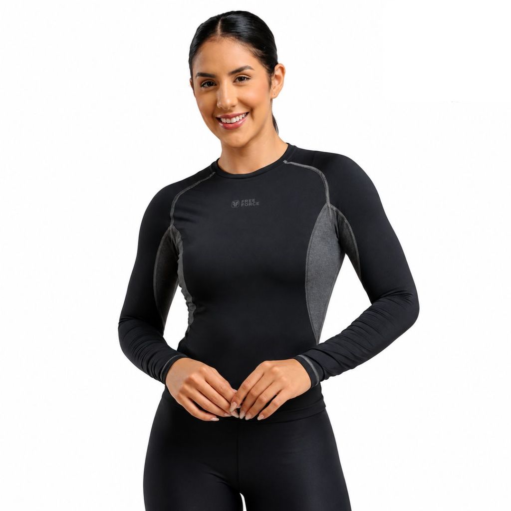 Camisa segunda pele manga longa feminina Free Force peluciada