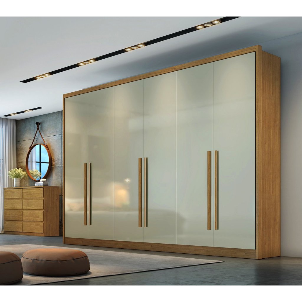 Guarda Roupa Casal MDF 6PORTAS 6GAVETAS Reno Marrom/Cumaru/Fendi Cumaru/Fendi
